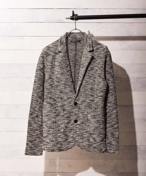 Bling Leads（ブリングリーズ）の「【Bl】スラブ裏毛テーラードジャケット（テーラードジャケット・メンズ・ブラック×ホワイト/ブルー系その他/グレー×ホワイト・MEDIUM/LARGE/X-LARGE）」の12枚目の写真