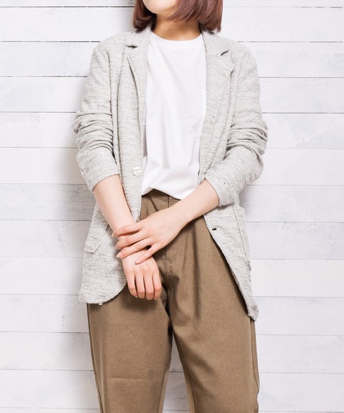 Bling Leads（ブリングリーズ）の「【Bl】スラブ裏毛テーラードジャケット（テーラードジャケット・メンズ・ブラック×ホワイト/ブルー系その他/グレー×ホワイト・MEDIUM/LARGE/X-LARGE）」の14枚目の写真