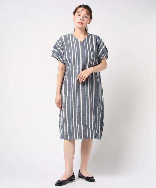 MashuKashu（マシュカシュ）の「Vネックチュニック（ワンピース・レディース・ブラック/ネイビー/グレー・フリー）」の3枚目の写真