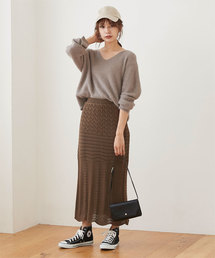 透かし編みﾆｯﾄｽｶｰﾄ