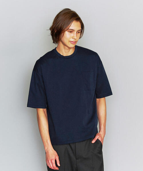 BEAUTY&YOUTH UNITED ARROWS(ビューティーアンドユースユナイテッドアローズ)の「BY クリア ポンチ ワイドフォルム Tシャツ -MADE IN JAPAN-(Tシャツ/カットソー・メンズ・オリーブ/ホワイト/ネイビー/ライトグレー/コバルトブルー・X-LARGE/LARGE/SMALL/MEDIUM)」の4枚目の写真