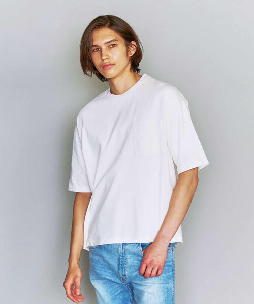BEAUTY&YOUTH UNITED ARROWS(ビューティーアンドユースユナイテッドアローズ)の「BY クリア ポンチ ワイドフォルム Tシャツ -MADE IN JAPAN-(Tシャツ/カットソー・メンズ・オリーブ/ホワイト/ネイビー/ライトグレー/コバルトブルー・X-LARGE/LARGE/SMALL/MEDIUM)」の2枚目の写真