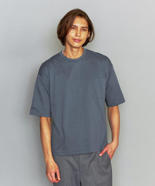 BEAUTY&YOUTH UNITED ARROWS(ビューティーアンドユースユナイテッドアローズ)の「BY クリア ポンチ ワイドフォルム Tシャツ -MADE IN JAPAN-(Tシャツ/カットソー・メンズ・オリーブ/ホワイト/ネイビー/ライトグレー/コバルトブルー・X-LARGE/LARGE/SMALL/MEDIUM)」の5枚目の写真