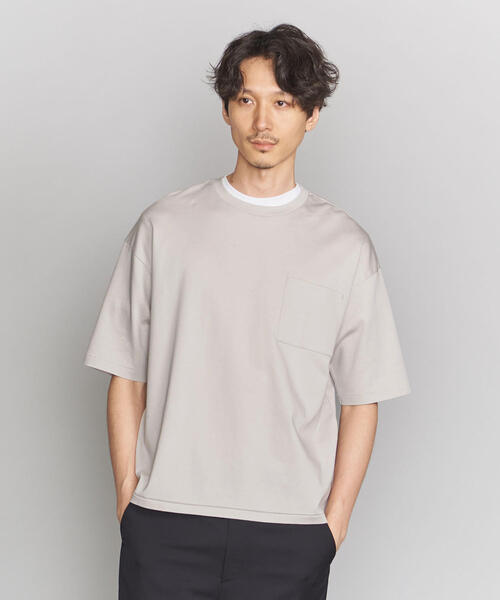 BEAUTY&YOUTH UNITED ARROWS(ビューティーアンドユースユナイテッドアローズ)の「BY クリア ポンチ ワイドフォルム Tシャツ -MADE IN JAPAN-(Tシャツ/カットソー・メンズ・オリーブ/ホワイト/ネイビー/ライトグレー/コバルトブルー・X-LARGE/LARGE/SMALL/MEDIUM)」の3枚目の写真