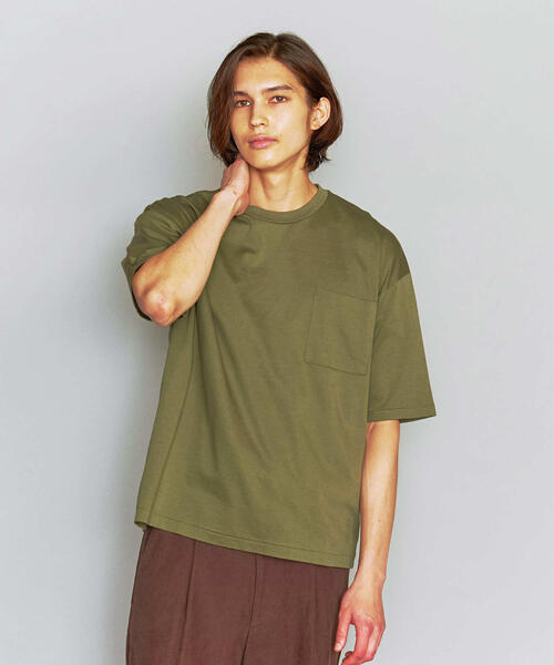 BEAUTY&YOUTH UNITED ARROWS(ビューティーアンドユースユナイテッドアローズ)の「BY クリア ポンチ ワイドフォルム Tシャツ -MADE IN JAPAN-(Tシャツ/カットソー・メンズ・オリーブ/ホワイト/ネイビー/ライトグレー/コバルトブルー・X-LARGE/LARGE/SMALL/MEDIUM)」の11枚目の写真