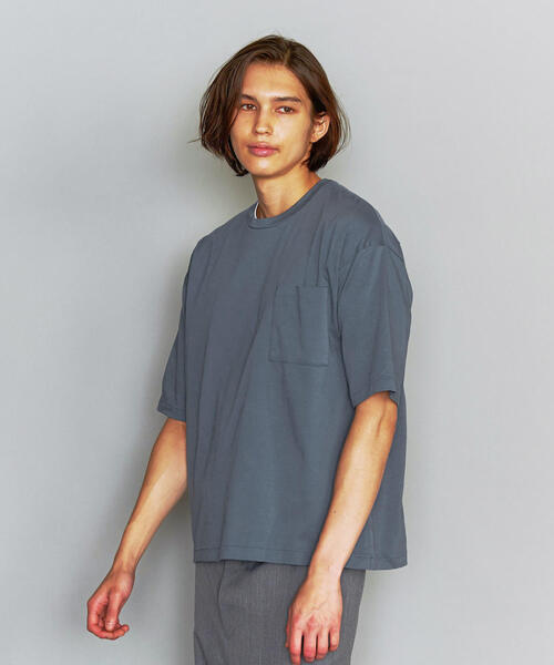 BEAUTY&YOUTH UNITED ARROWS(ビューティーアンドユースユナイテッドアローズ)の「BY クリア ポンチ ワイドフォルム Tシャツ -MADE IN JAPAN-(Tシャツ/カットソー・メンズ・オリーブ/ホワイト/ネイビー/ライトグレー/コバルトブルー・X-LARGE/LARGE/SMALL/MEDIUM)」の12枚目の写真