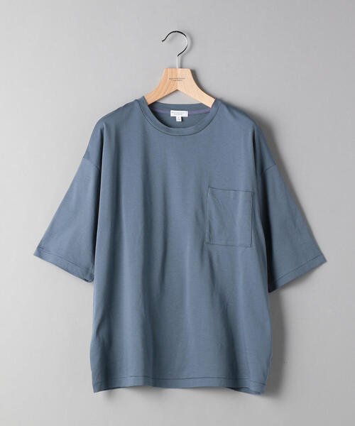 BEAUTY&YOUTH UNITED ARROWS(ビューティーアンドユースユナイテッドアローズ)の「BY クリア ポンチ ワイドフォルム Tシャツ -MADE IN JAPAN-(Tシャツ/カットソー・メンズ・オリーブ/ホワイト/ネイビー/ライトグレー/コバルトブルー・X-LARGE/LARGE/SMALL/MEDIUM)」の8枚目の写真