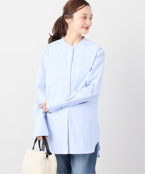 La TOTALITE(ラトータリテ)の「ボザム切り替えタキシードシャツ【手洗い可能】(シャツ/ブラウス・レディース・ホワイト/サックスブルー・FREE)」の2枚目の写真