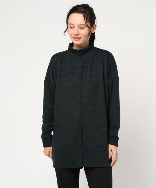 STYLEBLOCK(スタイルブロック)の「リブ前後ピンタックサイドスリットハイネックニットチュニック(チュニック・レディース・ブラック/ダークグリーン/ブラウン/アイボリー/モカ・M)」の5枚目の写真