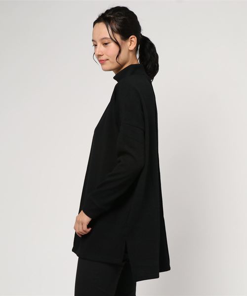 STYLEBLOCK(スタイルブロック)の「リブ前後ピンタックサイドスリットハイネックニットチュニック(チュニック・レディース・ブラック/ダークグリーン/ブラウン/アイボリー/モカ・M)」の7枚目の写真