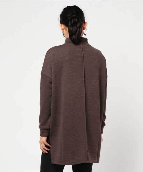 STYLEBLOCK(スタイルブロック)の「リブ前後ピンタックサイドスリットハイネックニットチュニック(チュニック・レディース・ブラック/ダークグリーン/ブラウン/アイボリー/モカ・M)」の8枚目の写真