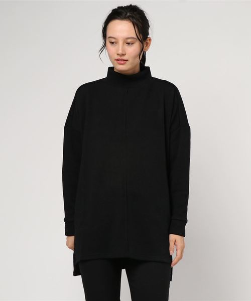 STYLEBLOCK(スタイルブロック)の「リブ前後ピンタックサイドスリットハイネックニットチュニック(チュニック・レディース・ブラック/ダークグリーン/ブラウン/アイボリー/モカ・M)」の10枚目の写真