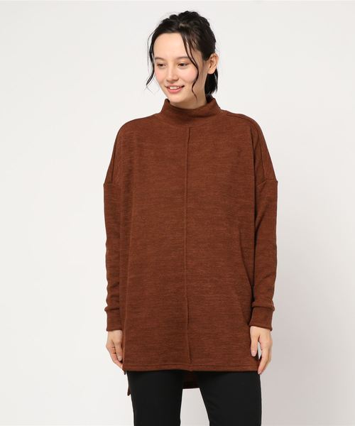 STYLEBLOCK(スタイルブロック)の「リブ前後ピンタックサイドスリットハイネックニットチュニック(チュニック・レディース・ブラック/ダークグリーン/ブラウン/アイボリー/モカ・M)」の11枚目の写真