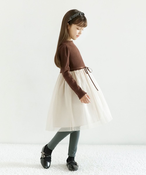 Bee des Bee（ビーデスビー）の「ドッキングワンピース（ワンピース・キッズ・ラベンダー/ライトグレー/ブルー系その他/ブラック/ダークブラウン/ブラック×ベージュ/ローズ/アイボリー/グレー系その他/ブラック系その他/ホワイト系その他/ホワイト系その他2・110cm/100cm/120cm/130cm/140cm/150cm）」の9枚目の写真