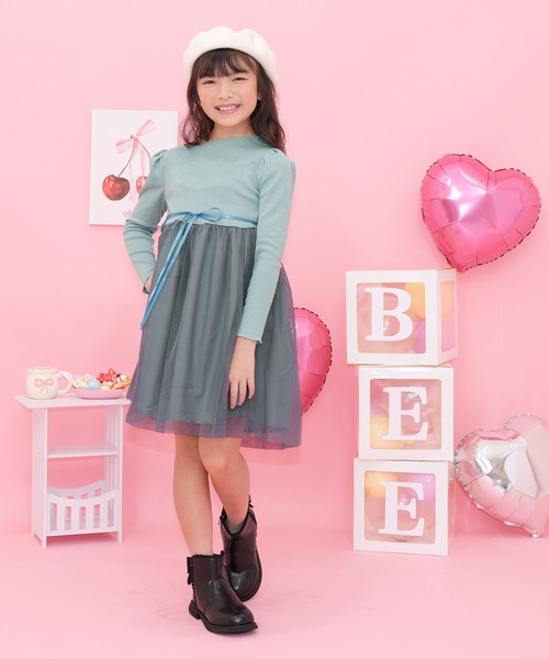 Bee des Bee（ビーデスビー）の「ドッキングワンピース（ワンピース・キッズ・ラベンダー/ライトグレー/ブルー系その他/ブラック/ダークブラウン/ブラック×ベージュ/ローズ/アイボリー/グレー系その他/ブラック系その他/ホワイト系その他/ホワイト系その他2・110cm/100cm/120cm/130cm/140cm/150cm）」の10枚目の写真