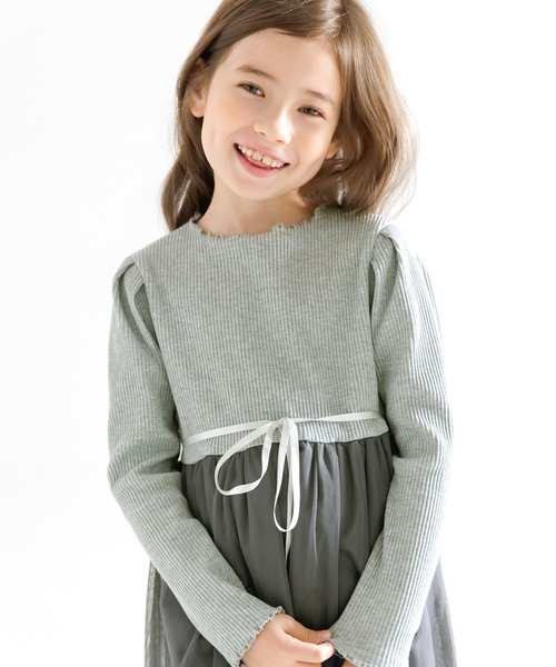 Bee des Bee（ビーデスビー）の「ドッキングワンピース（ワンピース・キッズ・ラベンダー/ライトグレー/ブルー系その他/ブラック/ダークブラウン/ブラック×ベージュ/ローズ/アイボリー/グレー系その他/ブラック系その他/ホワイト系その他/ホワイト系その他2・110cm/100cm/120cm/130cm/140cm/150cm）」の7枚目の写真