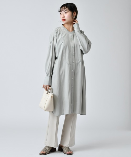 mystic(ミスティック)の「ロングBIGシャツ(シャツ/ブラウス・レディース・ホワイト/ベージュ/グリーン・FREE)」の9枚目の写真