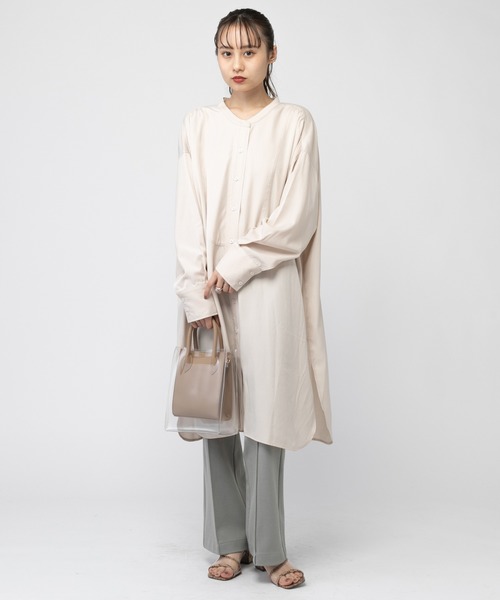 mystic(ミスティック)の「ロングBIGシャツ(シャツ/ブラウス・レディース・ホワイト/ベージュ/グリーン・FREE)」の5枚目の写真