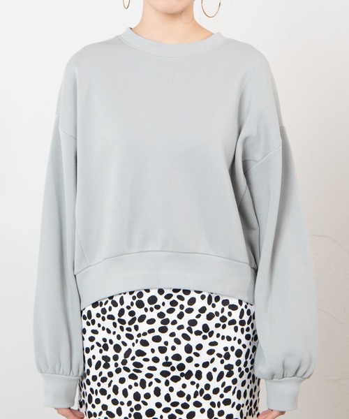 WEGO（ウィゴー）の「WEGO/カラービッグシルエットショートスウェット（スウェット・レディース・ブルー/ベージュ/ホワイト/イエロー・FREE）」の9枚目の写真