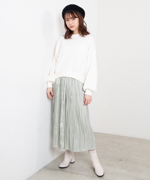 WEGO（ウィゴー）の「WEGO/カラービッグシルエットショートスウェット（スウェット・レディース・ブルー/ベージュ/ホワイト/イエロー・FREE）」の10枚目の写真