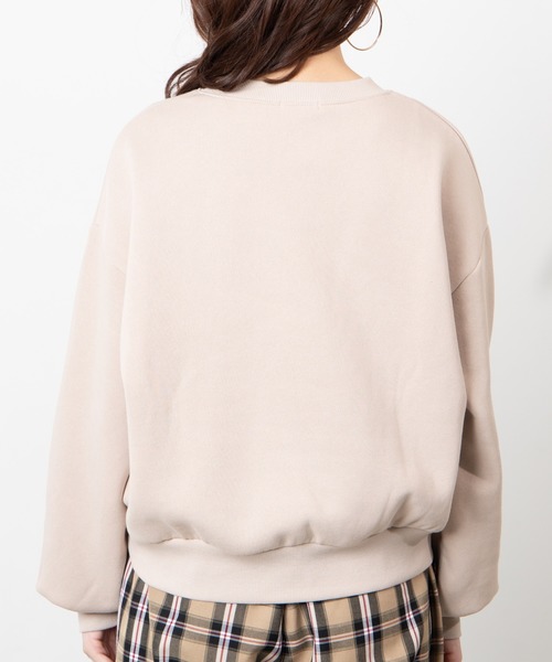 WEGO（ウィゴー）の「WEGO/カラービッグシルエットショートスウェット（スウェット・レディース・ブルー/ベージュ/ホワイト/イエロー・FREE）」の19枚目の写真