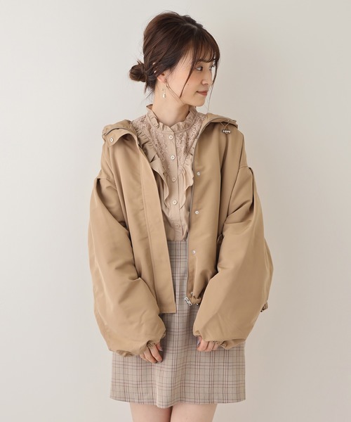 one after another NICE CLAUP(ワンアフターアナザーナイスクラップ)の「台形スカート(スカート・レディース・ベージュ/ラベンダー/チェック・FREE)」の16枚目の写真