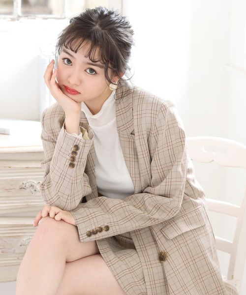 one after another NICE CLAUP(ワンアフターアナザーナイスクラップ)の「台形スカート(スカート・レディース・ベージュ/ラベンダー/チェック・FREE)」の13枚目の写真