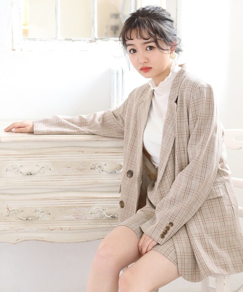 one after another NICE CLAUP(ワンアフターアナザーナイスクラップ)の「台形スカート(スカート・レディース・ベージュ/ラベンダー/チェック・FREE)」の14枚目の写真