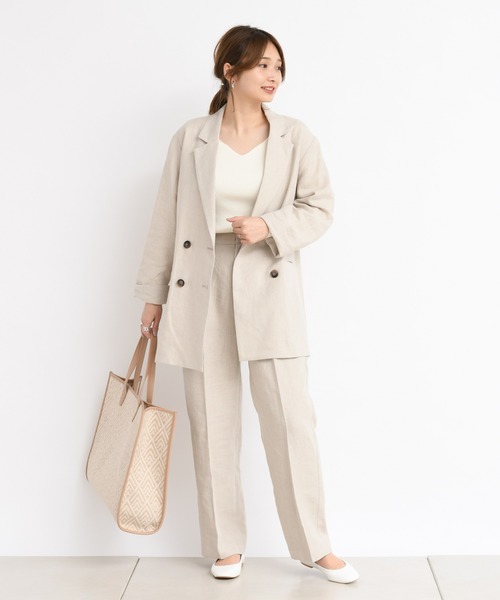 DouDou(ドゥドゥ)の「セットアップリネンパンツ(デニムパンツ・レディース・ベージュ/グリーン・36/38)」の18枚目の写真