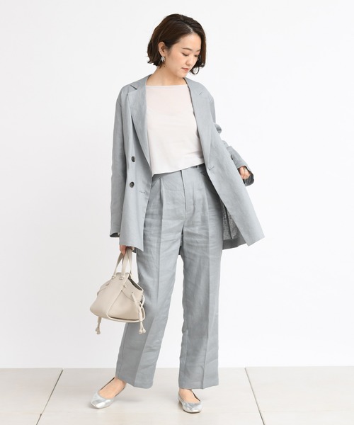 DouDou(ドゥドゥ)の「セットアップリネンパンツ(デニムパンツ・レディース・ベージュ/グリーン・36/38)」の19枚目の写真
