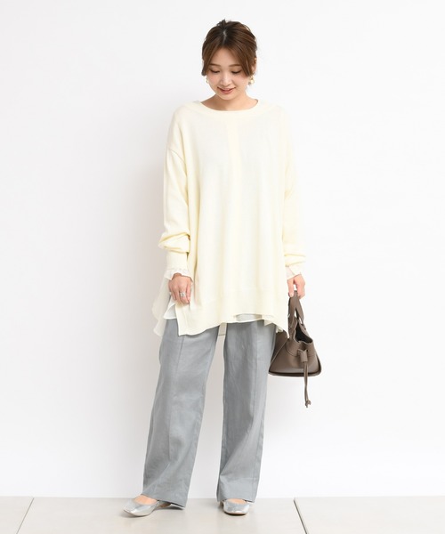 DouDou(ドゥドゥ)の「セットアップリネンパンツ(デニムパンツ・レディース・ベージュ/グリーン・36/38)」の22枚目の写真