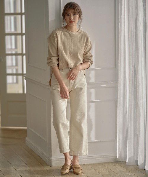 KOBE LETTUCE（コウベレタス）の「バックボタンランダムワッフルチュニック（チュニック・レディース・ベージュ/カーキ/ピンク/アイボリー/モカ・FREE）」の14枚目の写真