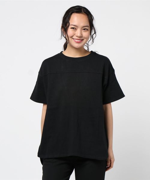 SpRay（スプレイ）の「切替ラウンド　Ｔシャツ（Tシャツ/カットソー・レディース・オレンジ/オフホワイト/チャコールグレー/グレイッシュベージュ/ブラック/ブラウン/カーキ/パープル・FREE）」の18枚目の写真