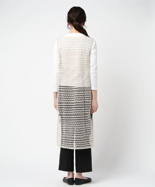 JF Ready Made（ジェイエフレディメイド）の「[JF READY MADE/ジェイエフレディメイド] メッシュ編みベスト（ベスト・レディース・ブラック/ベージュ・F）」の4枚目の写真