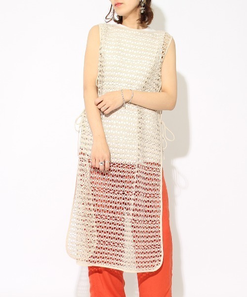 JF Ready Made（ジェイエフレディメイド）の「[JF READY MADE/ジェイエフレディメイド] メッシュ編みベスト（ベスト・レディース・ブラック/ベージュ・F）」の6枚目の写真