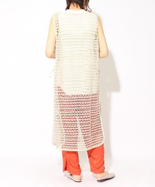 JF Ready Made（ジェイエフレディメイド）の「[JF READY MADE/ジェイエフレディメイド] メッシュ編みベスト（ベスト・レディース・ブラック/ベージュ・F）」の7枚目の写真