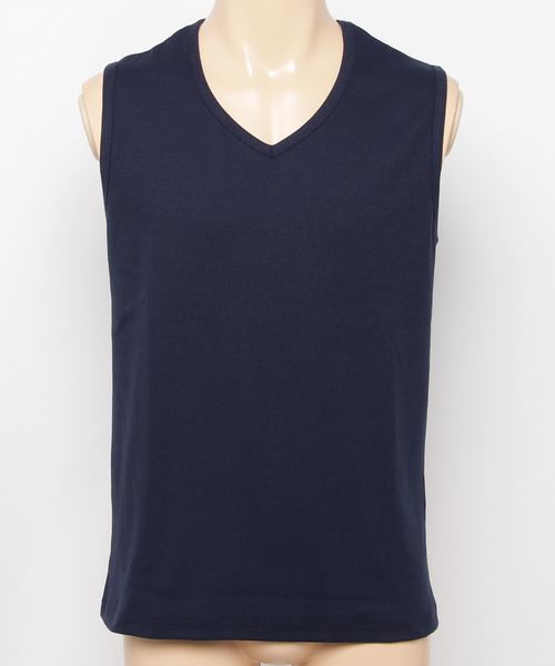 Blue Standard （ブルースタンダード）の「【BLUE STANDARD】リブノースリーブ　タンクトップよりも露出が少なく、Tシャツよりも涼しい絶妙な1枚　スポーツシーンにもオススメ（タンクトップ・メンズ・ネイビー/ブラック/杢グレー/ホワイト・LARGE/MEDIUM/X-LARGE）」の4枚目の写真