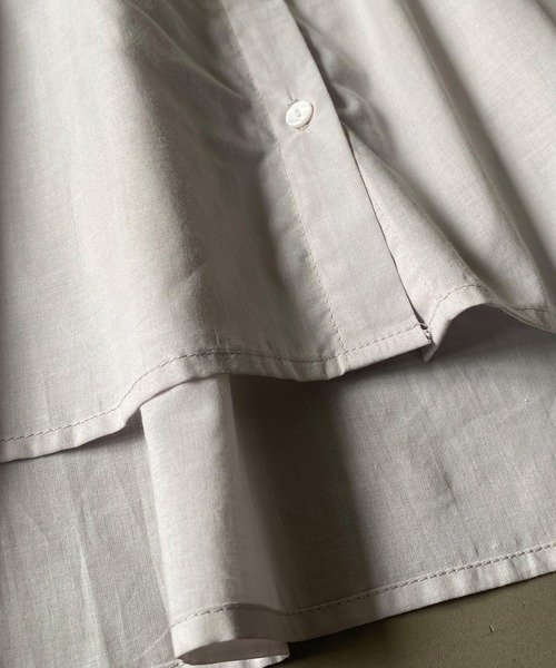 OMNES（オムネス）の「コットンボイルギャザーブラウス（シャツ/ブラウス・レディース・チャコールグレー/ライトグレー/ベージュ・FREE）」の13枚目の写真