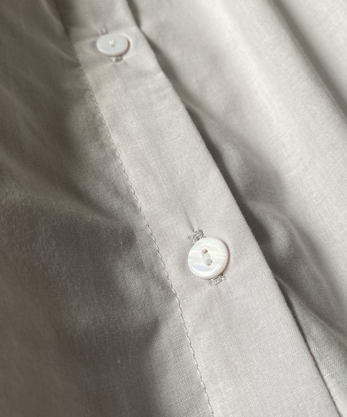 OMNES（オムネス）の「コットンボイルギャザーブラウス（シャツ/ブラウス・レディース・チャコールグレー/ライトグレー/ベージュ・FREE）」の10枚目の写真