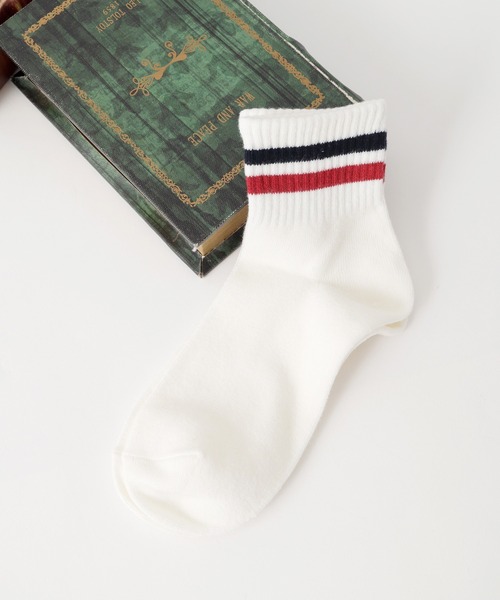 Honeys(ハニーズ)の「ラインショートソックス(ソックス/靴下・レディース・ブルー系その他/オフホワイト/ホワイト×レッド/杢グレー/ベージュ/ブラック×ホワイト/ホワイト×グリーン/ホワイト×ブルー・FREE)」の9枚目の写真