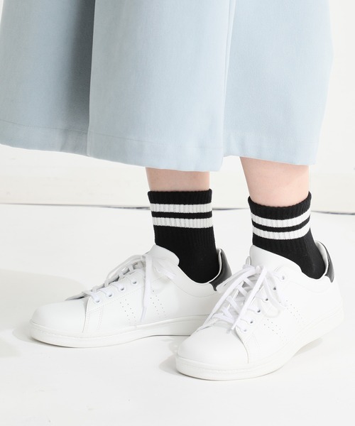 Honeys(ハニーズ)の「ラインショートソックス(ソックス/靴下・レディース・ブルー系その他/オフホワイト/ホワイト×レッド/杢グレー/ベージュ/ブラック×ホワイト/ホワイト×グリーン/ホワイト×ブルー・FREE)」の14枚目の写真