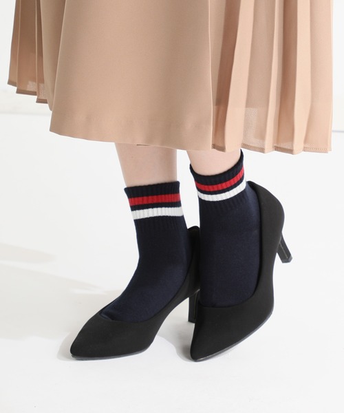 Honeys(ハニーズ)の「ラインショートソックス(ソックス/靴下・レディース・ブルー系その他/オフホワイト/ホワイト×レッド/杢グレー/ベージュ/ブラック×ホワイト/ホワイト×グリーン/ホワイト×ブルー・FREE)」の13枚目の写真