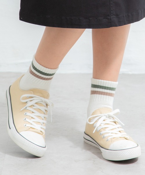 Honeys(ハニーズ)の「ラインショートソックス(ソックス/靴下・レディース・ブルー系その他/オフホワイト/ホワイト×レッド/杢グレー/ベージュ/ブラック×ホワイト/ホワイト×グリーン/ホワイト×ブルー・FREE)」の11枚目の写真