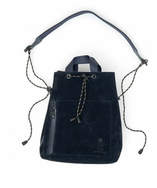 AS2OV(アッソブ)の「AS2OV (アッソブ) WATER PROOF SUEDE DRAWSTRING BAG / 巾着 バッグ(ショルダーバッグ・メンズ・ブラック/ネイビー/カーキ/マスタード/ワインレッド/チョコ/ターコイズブルー/グレー/オレンジ/キャメル・FREE)」の5枚目の写真