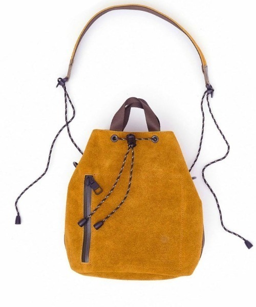 AS2OV(アッソブ)の「AS2OV (アッソブ) WATER PROOF SUEDE DRAWSTRING BAG / 巾着 バッグ(ショルダーバッグ・メンズ・ブラック/ネイビー/カーキ/マスタード/ワインレッド/チョコ/ターコイズブルー/グレー/オレンジ/キャメル・FREE)」の10枚目の写真