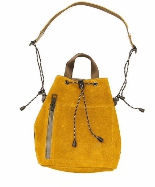 AS2OV(アッソブ)の「AS2OV (アッソブ) WATER PROOF SUEDE DRAWSTRING BAG / 巾着 バッグ(ショルダーバッグ・メンズ・ブラック/ネイビー/カーキ/マスタード/ワインレッド/チョコ/ターコイズブルー/グレー/オレンジ/キャメル・FREE)」の7枚目の写真