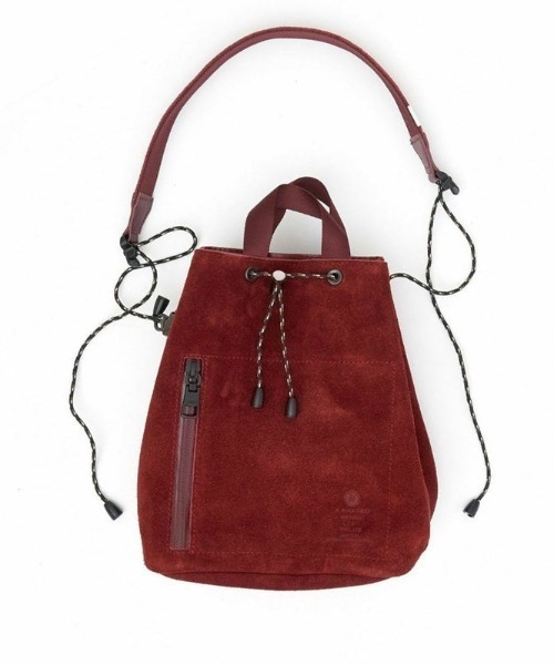 AS2OV(アッソブ)の「AS2OV (アッソブ) WATER PROOF SUEDE DRAWSTRING BAG / 巾着 バッグ(ショルダーバッグ・メンズ・ブラック/ネイビー/カーキ/マスタード/ワインレッド/チョコ/ターコイズブルー/グレー/オレンジ/キャメル・FREE)」の9枚目の写真