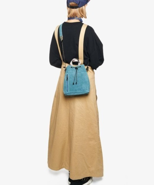 AS2OV(アッソブ)の「AS2OV (アッソブ) WATER PROOF SUEDE DRAWSTRING BAG / 巾着 バッグ(ショルダーバッグ・メンズ・ブラック/ネイビー/カーキ/マスタード/ワインレッド/チョコ/ターコイズブルー/グレー/オレンジ/キャメル・FREE)」の14枚目の写真