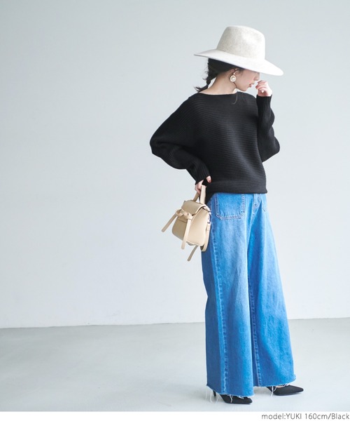 coca(coca)(コカ)の「極厚ドルマンクルーネックニット(ニット/セーター・レディース・ブラック/ベージュ/アイボリー・ONE SIZE)」の6枚目の写真