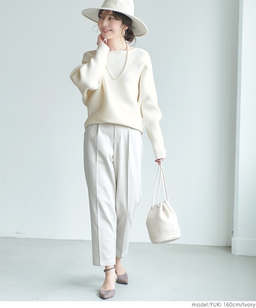 coca(coca)(コカ)の「極厚ドルマンクルーネックニット(ニット/セーター・レディース・ブラック/ベージュ/アイボリー・ONE SIZE)」の16枚目の写真